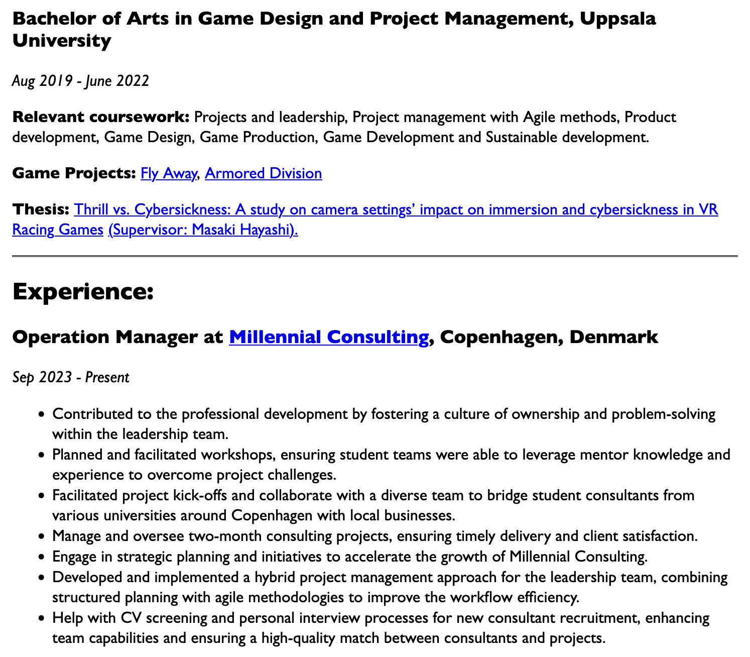 resume project